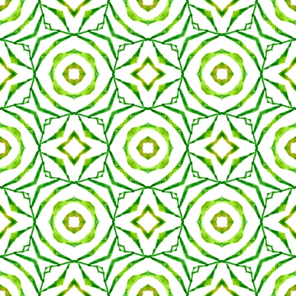 Восточная Арабесская Граница Зеленый Завораживающий Шикарный Летний Дизайн Текстиль Готов — стоковое фото