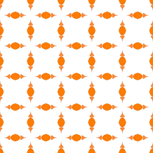马赛克无缝图案 橙色令人惊讶的时髦夏装设计 纺织现成迷人的印花 泳衣面料 包装材料 手绘绿色马赛克无缝边框 — 图库照片