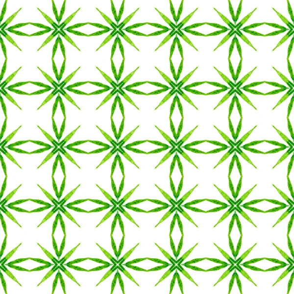 Azulejo Orgánico Verde Curioso Diseño Boho Chic Verano Textil Listo — Foto de Stock