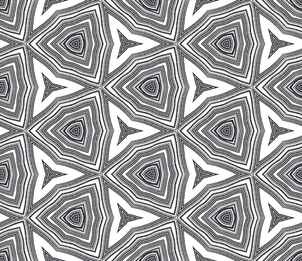 Gestructureerde Strepen Patroon Zwarte Symmetrische Caleidoscoop Achtergrond Textiel Klaar Leuke — Stockfoto