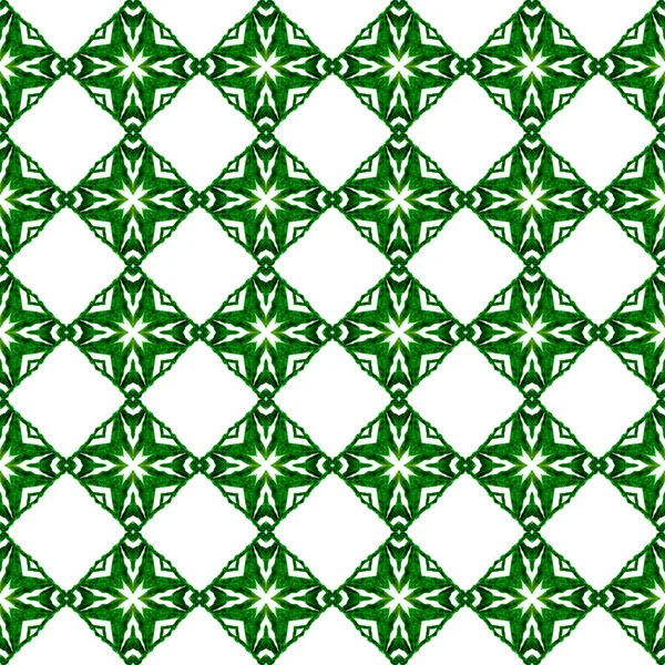 Repetir Rayas Dibujadas Mano Frontera Verde Impresionante Diseño Boho Chic — Foto de Stock