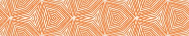 Geometrik dikişsiz desen. Turuncu simetrik kaleydoskop arka planı. Arkaplan için dekoratif tasarım ögesi. El çizimi geometrik kusursuz tasarım.