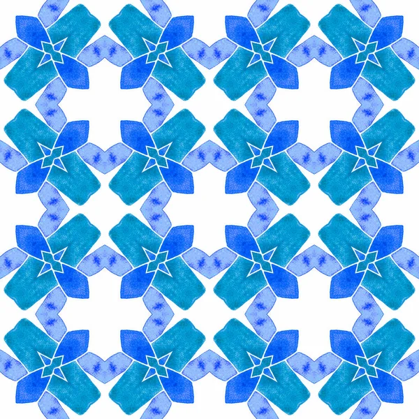 Gestreept Handgetekend Ontwerp Blauwe Mooie Boho Chique Zomer Design Herhaling — Stockfoto