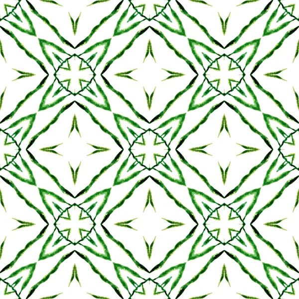 Exotic Seamless Pattern Green Mesmeric Boho Chic Summer Design Summer — Stock Photo, Image
