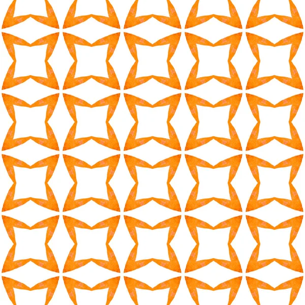 Tropical Seamless Pattern Orange Divine Boho Chic Summer Design Hand — Stock Photo, Image