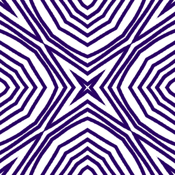 シェブロンストライプのデザイン 紫色の対称万華鏡の背景 繊維準備ができて素晴らしいプリント 水着生地 幾何学的シェブロンストライプパターン — ストック写真