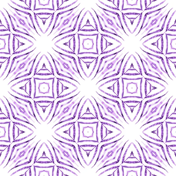 时尚的有机绿色边界 紫色迷人的波荷式夏装设计 纺织现成令人难以置信的印刷品 泳衣面料 包装材料 有机瓷砖 — 图库照片
