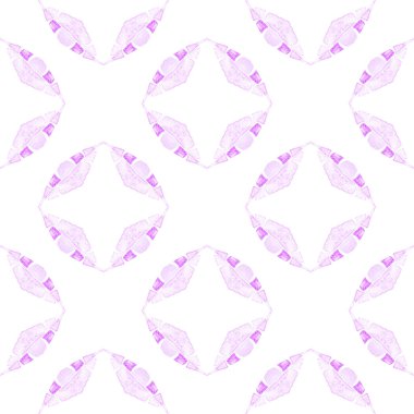 Tekstil hazır muhteşem baskı, mayo kumaş, duvar kağıdı, ambalaj. Mor güzel boho şık yaz tasarımı. Yeşil geometrik sembolün suluboya sınırı. Sembol suluboya deseni.