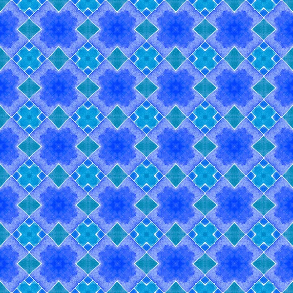Padrão Aquarela Chevron Azul Raro Boho Design Chique Verão Têxtil — Fotografia de Stock