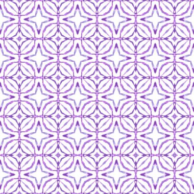 Tropik, pürüzsüz desen. Mor etkileyici boho şık yaz tasarımı. Tekstil hazır zarif baskı, mayo kumaş, duvar kağıdı, ambalaj. El çizimi tropikal, pürüzsüz sınır.