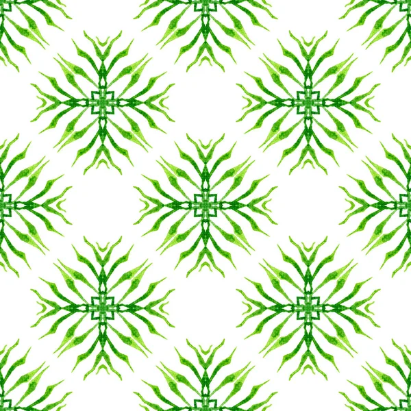 Borde Tropical Sin Costuras Dibujado Mano Verde Extraordinario Diseño Boho — Foto de Stock