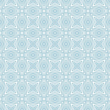 Arabesk el çizimi desen. Mavi simetrik kaleydoskop. Tekstil hazır muhteşem baskı, mayo kumaş, duvar kağıdı, ambalaj. Doğulu arabesk el çizimi tasarımı.
