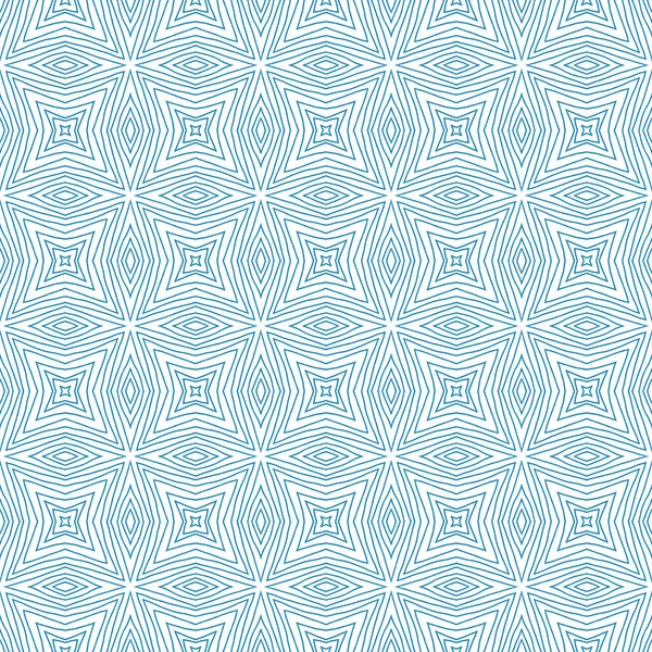 Arabesk Çizimi Desen Mavi Simetrik Kaleydoskop Tekstil Hazır Muhteşem Baskı — Stok fotoğraf
