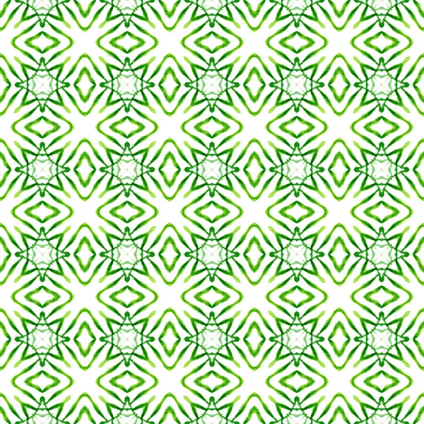 Ikat Wiederholt Bademoden Design Grünes Herrliches Boho Chic Sommerdesign Textilfertiger — Stockfoto