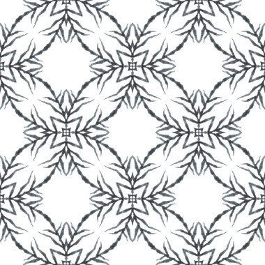 Tekrar eden çizgili el çizgisi sınırı. Siyah beyaz havalı boho şık yaz tasarımı. Tekstil hazır değerli baskılar, mayo kumaş, duvar kağıdı, ambalaj. Çizgili el çizimi tasarımı.