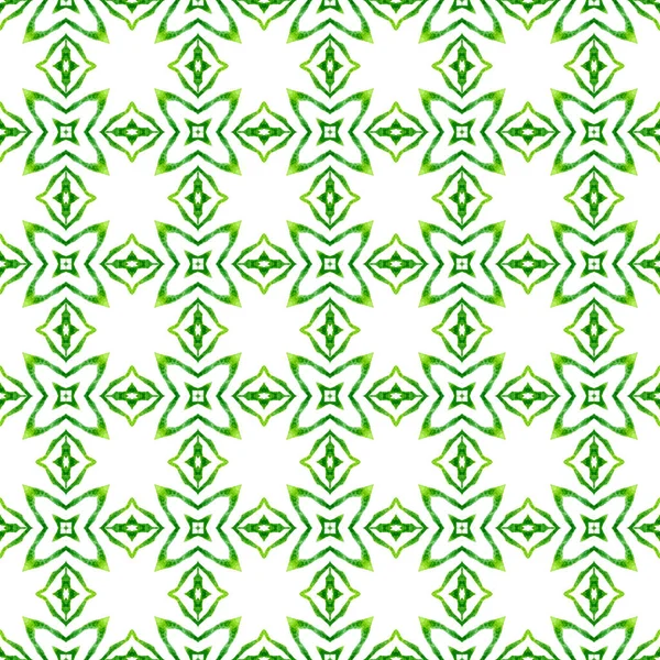 Арабеск Рисуют Вручную Зеленый Стильный Шикарный Летний Дизайн Текстиль Готовый — стоковое фото