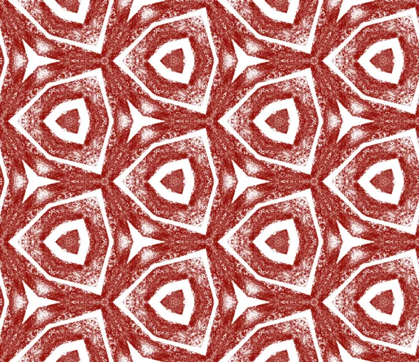 Exotic Seamless Pattern Maroon Symmetrical Kaleidoscope Background Summer Swimwear Exotic — Stock Photo, Image