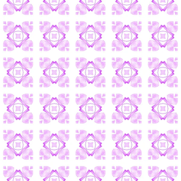 Patrón Borde Étnico Verano Acuarela Purple Impresionante Diseño Boho Chic — Foto de Stock