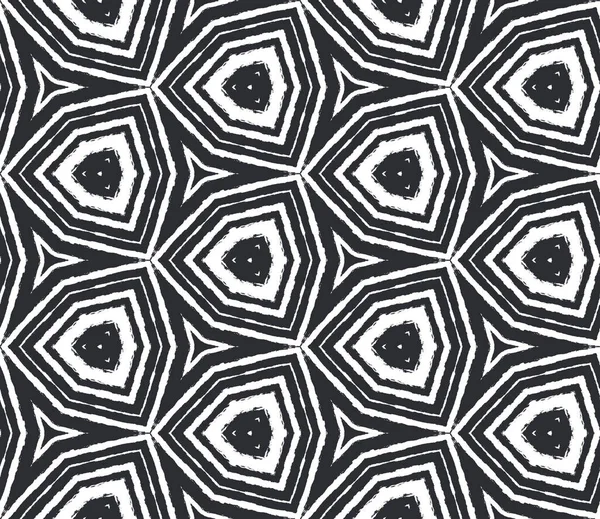 Geometric Seamless Pattern Black Symmetrical Kaleidoscope Background Textile Ready Actual — Stock Photo, Image