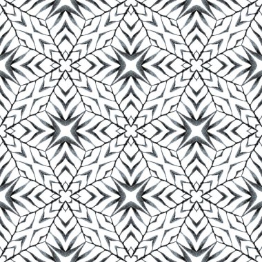 Çizgili el çizimi tasarımı. Siyah ve beyaz alışılmadık boho şık yaz tasarımı. Tekrar eden çizgili el çizgisi sınırı. Tekstil hazır güçlü baskı, mayo kumaş, duvar kağıdı, ambalaj..