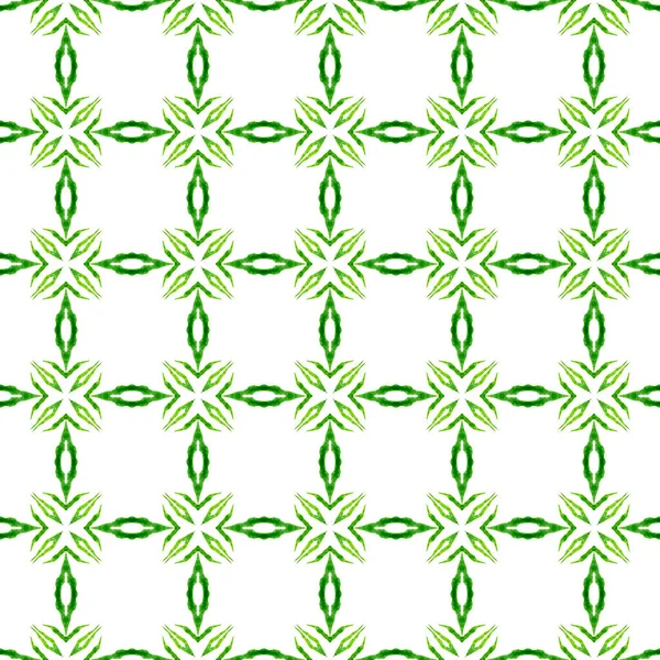 Verde Geométrico Chevron Borde Acuarela Verde Deslumbrante Diseño Boho Chic — Foto de Stock