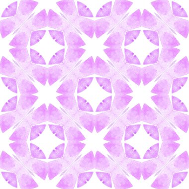 Etnik elle boyanmış desen. Mor kalın boho şık yaz tasarımı. Suluboya yaz etnik sınır düzeni. Tekstil hazır harika baskı, mayo kumaş, duvar kağıdı, ambalaj..