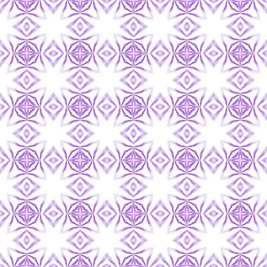 Tekstil hazır orijinal baskı, mayo kumaş, duvar kağıdı, ambalaj. Mor yaratıcı boho şık yaz tasarımı. Tekrar eden çizgili el çizgisi sınırı. Çizgili el çizimi tasarımı.