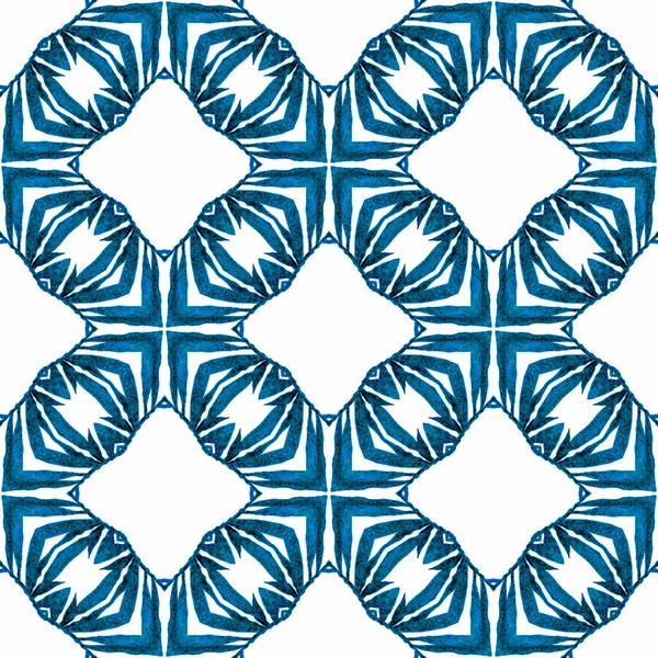 Текстиль Готовый Аутентичный Отпечаток Ткань Купания Обои Обертка Синий Изысканно — стоковое фото