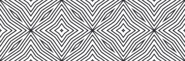 Çizgili el çizgileri, pürüzsüz desen. Siyah simetrik kaleydoskop. Tekrar eden çizgili el çizgisi sınırı. arkaplan için orijinal dekoratif tasarım ögesi.