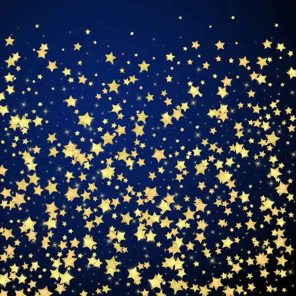 Наложение Вектора Волшебных Звёзд Золотые Звезды Разбросаны Случайно Падают Плавают — стоковый вектор