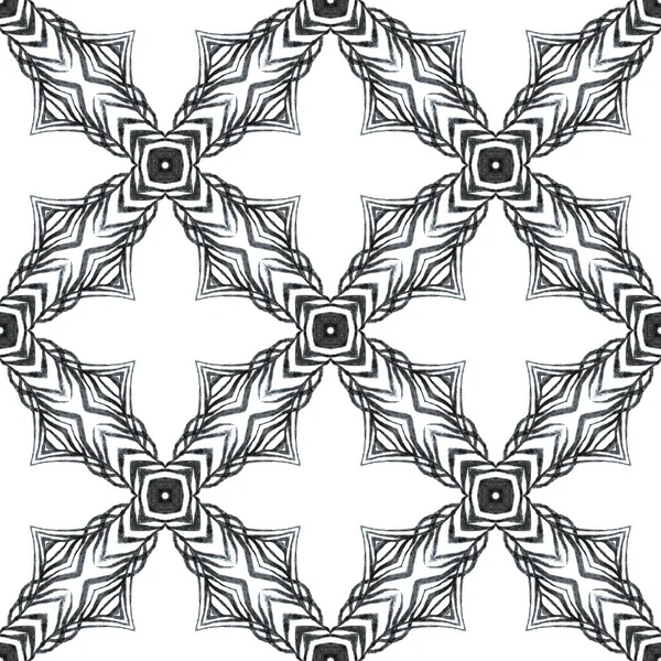 Borda Sem Costura Mosaico Verde Desenhado Mão Preto Branco Animado — Fotografia de Stock