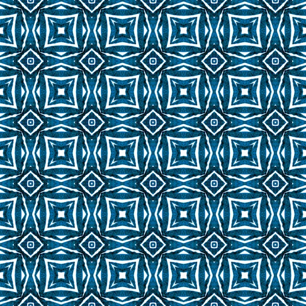 Ручная Роспись Акварели Границы Синий Несравненный Шикарным Летним Дизайном Текстиль — стоковое фото