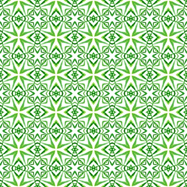 Repetir Rayas Dibujadas Mano Frontera Verde Increíble Diseño Boho Chic —  Fotos de Stock