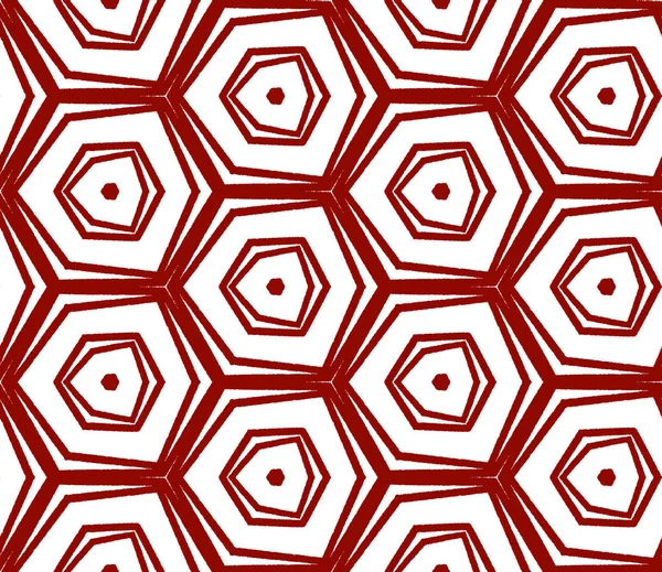 Bezešvý Vzor Mozaiky Maroon Symetrické Kaleidoskop Pozadí Retro Mozaika Bezešvé — Stock fotografie