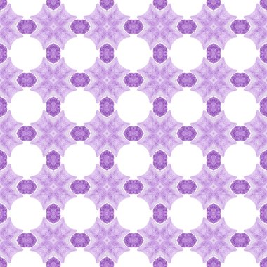 Elle boyanmış suluboya kenar. Mor garip boho şık yaz tasarımı. Döşemeli suluboya arka plan. Tekstil hazır. Sulu baskı, mayo kumaş, duvar kağıdı, ambalaj..