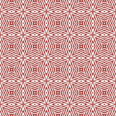 Geometrik dikişsiz desen. Şarap kırmızısı simetrik kaleydoskop arka planı. Tekstil hazır radyan baskı, mayo kumaş, duvar kağıdı, ambalaj. El çizimi geometrik kusursuz tasarım.