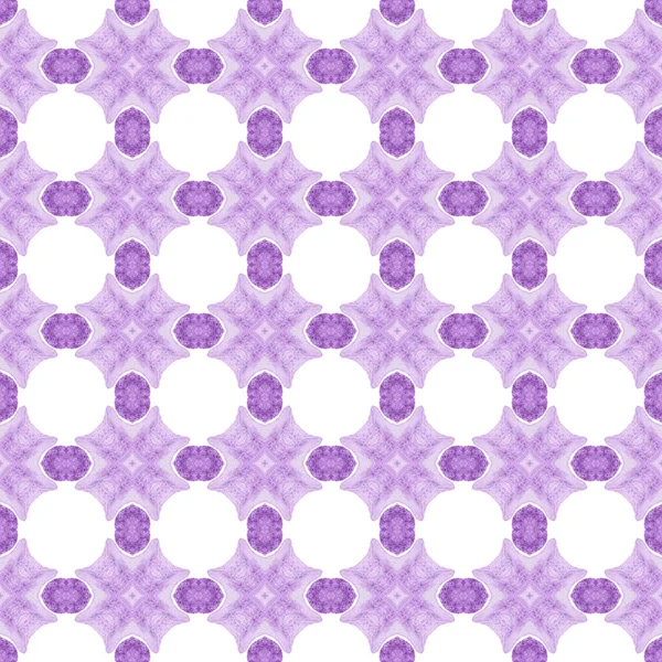 Hand Painted Tiled Watercolor Border Purple Bizarre Boho Chic Summer — Stock Photo, Image