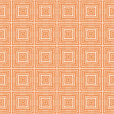 Dokulu çizgili desen. Turuncu simetrik kaleydoskop arka planı. Tekstil hazır baskı, mayo kumaş, duvar kağıdı, ambalaj. Moda desenli çizgiler tasarımı.