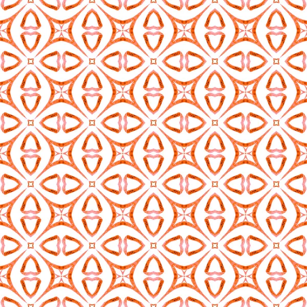 Aquarel Medaillon Naadloze Rand Oranje Positieve Boho Chique Zomer Design — Stockfoto
