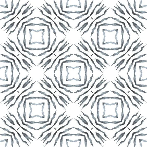 東洋の唐草手の境界線を描いた 黒と白の奇妙なBohoシックな夏のデザイン アラベスクの手描きデザイン 繊維準備ができた磁気プリント 水着生地 — ストック写真