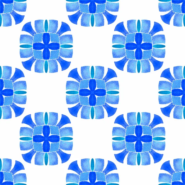 Textilfertiges Kleingedrucktes Bademodenstoffe Tapeten Verpackungen Blaues Beliebtes Boho Chic Sommerdesign — Stockfoto
