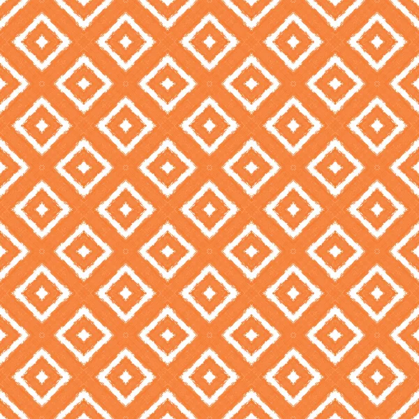 Proužkovaný Ručně Kreslený Vzor Oranžové Symetrické Kaleidoskopické Pozadí Opakující Ručně — Stock fotografie