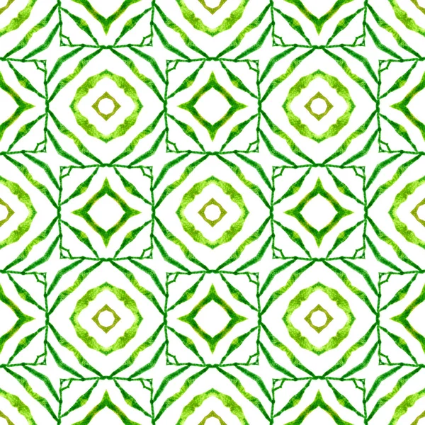 Ψηφιδωτό Μοτίβο Χωρίς Ραφή Πράσινο Εξέχοντα Boho Κομψό Καλοκαιρινό Σχεδιασμό — Φωτογραφία Αρχείου