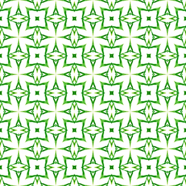 Арабеск Рисуют Вручную Зеленый Цвет Шикарный Летний Дизайн Текстиль Готов — стоковое фото