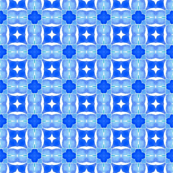 Frontera Árabe Oriental Dibujada Mano Diseño Boho Chic Glamoroso Azul — Foto de Stock