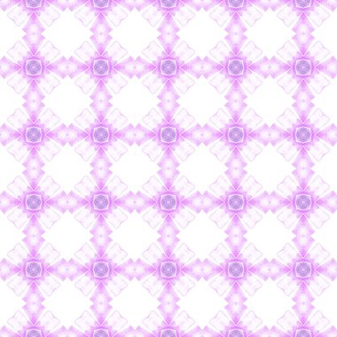 Etnik elle boyanmış desen. Mor etkileyici boho şık yaz tasarımı. Suluboya yaz etnik sınır düzeni. Tekstil hazır tuhaf baskı, mayo kumaş, duvar kağıdı, ambalaj..