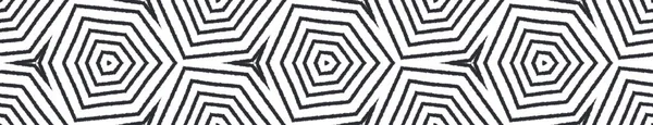 Granica Bez Szwu Mozaiki Czarne Symetryczne Tło Kalejdoskopu Dziwaczny Element — Zdjęcie stockowe