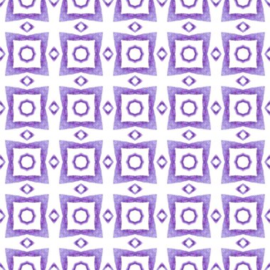 El çizimi tropikal, pürüzsüz sınır. Mor büyüleyici boho şık yaz tasarımı. Tekstil hazır hipnotize baskı, mayo kumaş, duvar kağıdı, ambalaj. Tropik, pürüzsüz desen.