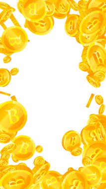 Thai baht coins falling. Gold scattered THB coins. Thailand money. Great business success concept. Vector illustration.