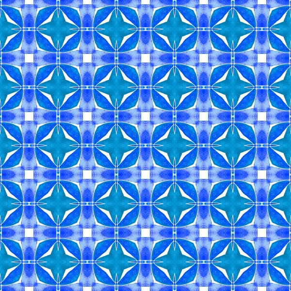 Ikat Repetición Diseño Trajes Baño Azul Vivo Diseño Boho Chic —  Fotos de Stock